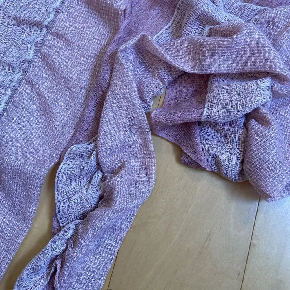 PRETTY SOFT PINK unbranded Cotton Blend Ruffle Long Scarf